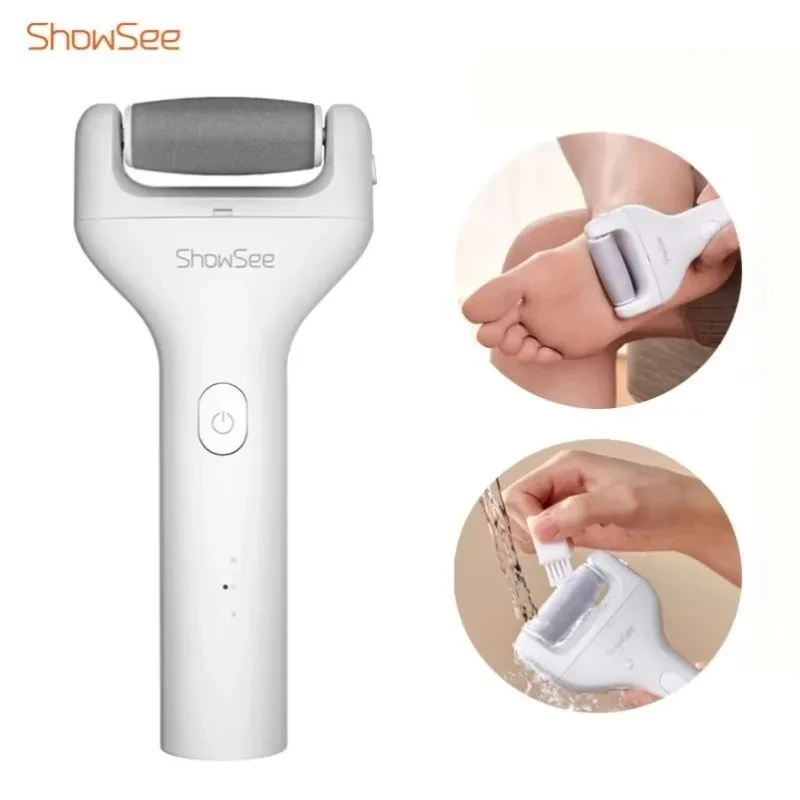 (image for) Showsee B1-W Electric Pedicure Device Foot Care Grinding Skin Hard Breakage Remover Foot File Grinder Dead Skin Callus Remover Pedicure Tools
